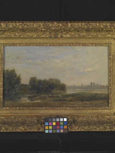 On The Oise (olaj a fán) alkotó: Charles Francois Daubigny