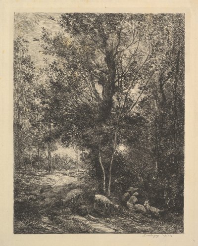 Pásztor és pásztorlány, 1874. alkotó: Charles Francois Daubigny