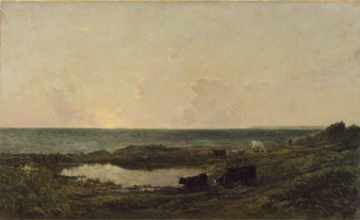 Naplemente Villerville partvidékén alkotó: Charles Francois Daubigny