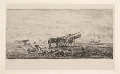 A villerville-i tengerpart, 1837-78. alkotó: Charles Francois Daubigny