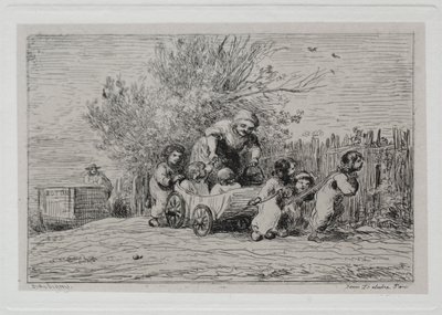 A hajókirándulás: a szekér öröksége (A gyerekek a szekérrel) alkotó: Charles Francois Daubigny