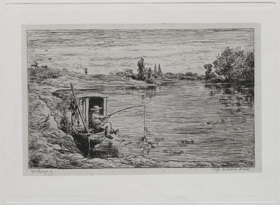 A hajókirándulás: The Cabin Boy Fishing Line Fishing, 1861. alkotó: Charles Francois Daubigny