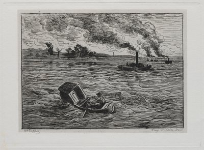 The Boat Trip: The Steamboats avagy Vigyázz a gőzösökre, 1861. alkotó: Charles Francois Daubigny
