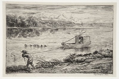 A kabinfiú húzza a kötelet alkotó: Charles Francois Daubigny