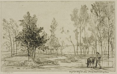 A szamár az öntözőhelyen alkotó: Charles Francois Daubigny