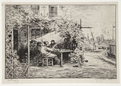 Búcsúreggeli Asnières-ben alkotó: Charles Francois Daubigny