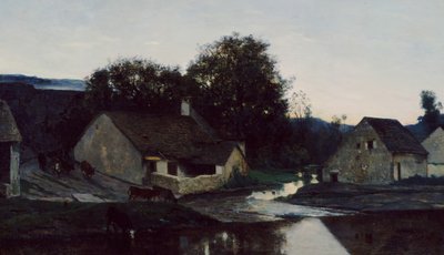 Az Optevozi Hamlet, kb. 1852. alkotó: Charles Francois Daubigny