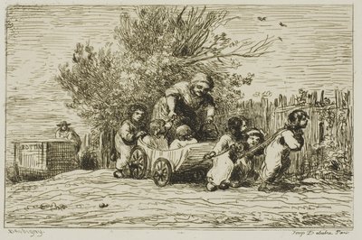A kocsi öröksége (A gyerekek a kocsival) alkotó: Charles Francois Daubigny