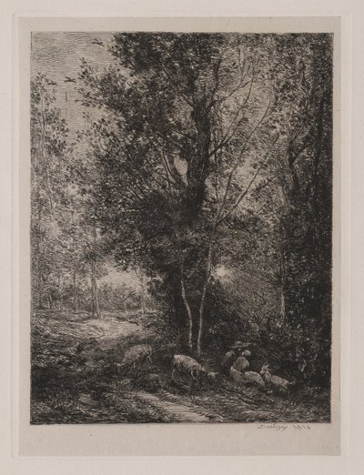 A pásztor és a pásztorlány, 1874. alkotó: Charles Francois Daubigny