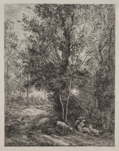 A pásztor és a pásztorlány, 1874. alkotó: Charles Francois Daubigny