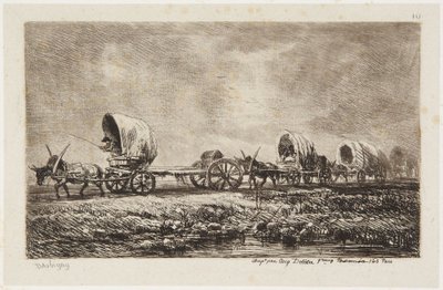 „A kocsik” (Delteil 76) alkotó: Charles Francois Daubigny