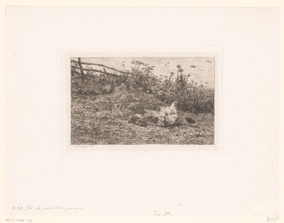 Kip kuikeneket rak A tyúk és a csibéi alkotó: Charles François Daubigny (attributed to)