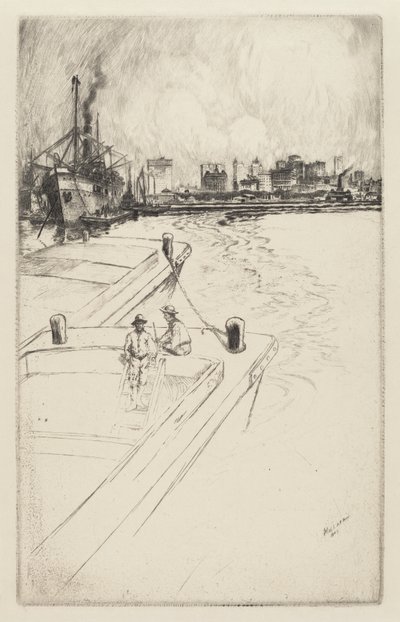 New York a kikötőből alkotó: Charles Frederick William Mielatz