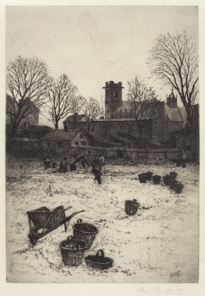 Névtelen kerti jelenet, 1893. alkotó: Charles Frederick William Mielatz