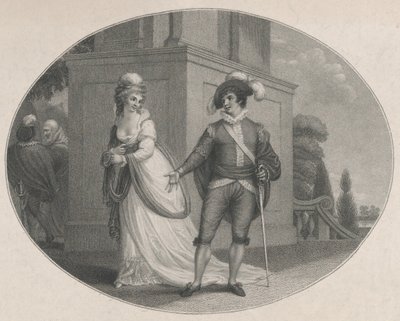 Beatrice és Benedick Shakespeare, Sok lázadás a semmiért, 4. felvonás, 1. jelenet, Au..., 1784. augusztus 12. alkotó: Charles Gauthier Playter