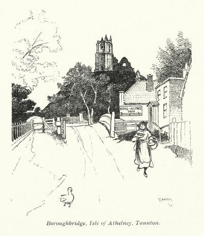 Boroughbridge, Isle of Athelney, Taunton (litográfia) alkotó: Charles George Harper