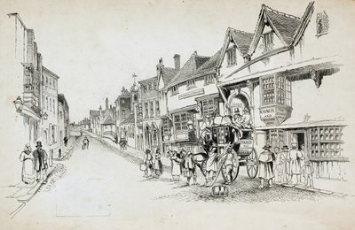 High Street, Canterbury, Kent, 1892-1933 alkotó: Charles George Harper