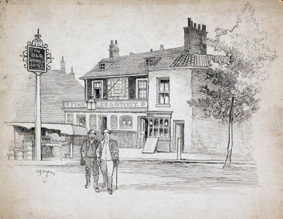 Old Windmill nyilvános ház, 214-214 Chiswick High Road, Turnham Green, London, 1892-1933. alkotó: Charles George Harper