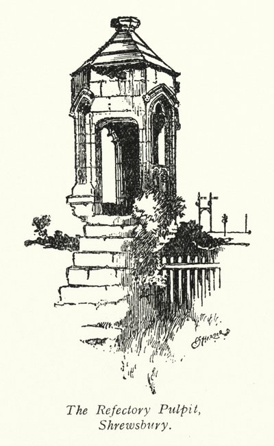 A refektórium szószék, Shrewsbury (litográfia) alkotó: Charles George Harper