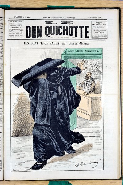 A „Le Don Quijote” borítója, 121. szám, színes szatirikus alkotó: Charles Gilbert Martin