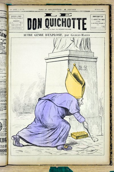 A „Le Don Quijote” borítója, 925. szám, Színes szatirikus alkotó: Charles Gilbert Martin