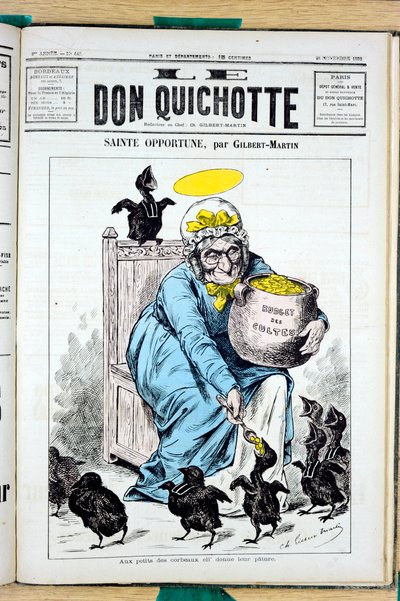 „A Don Quijote” címlapja, 440. szám, Szatirikus és Színek alkotó: Charles Gilbert Martin