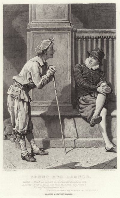 Speed and Launce, Two Gentlemen of Verona, II. Felvonás, V. jelenet alkotó: Charles Green