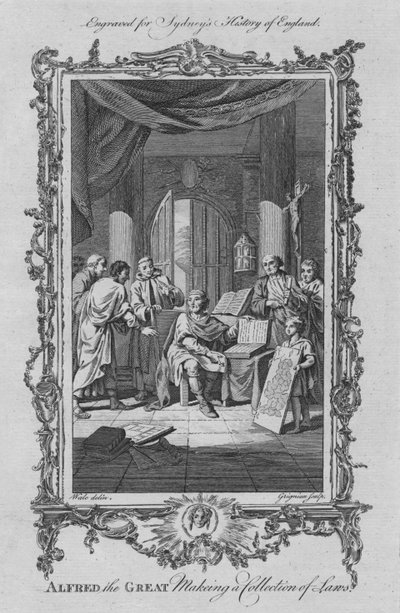 Nagy Alfréd törvénygyűjteményt készít, 1773. alkotó: Charles Grignion