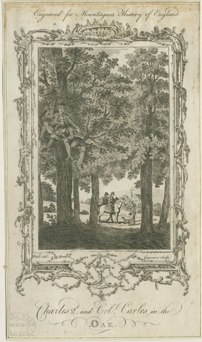 Boscobel – A királyi tölgy : metszet, és [?XIX. század] alkotó: Charles Grignion