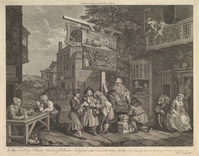 Szavazatgyűjtés, II. tábla: Egy választás négy lenyomata, 1757. február 20. alkotó: Charles Grignion