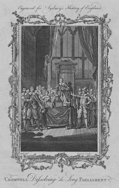 Cromwell feloszlatja a Hosszú Parlamentet, 1773. alkotó: Charles Grignion