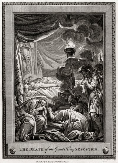 Sesostris nagy király halála, az ókori Egyiptom, 1775 alkotó: Charles Grignion