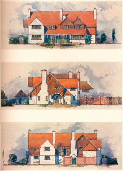 Ház a kertvárosban, Letchworth, 1906 alkotó: Charles Harrison Townsend