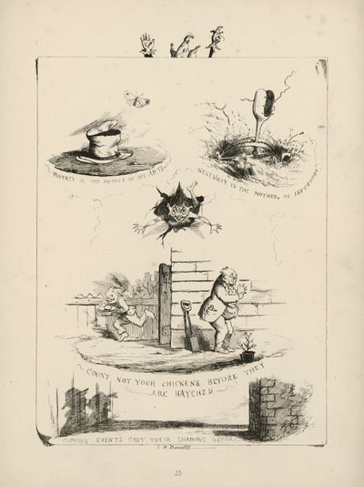 Oldal a Charles H Bennett által írt Példabeszédek képekkel című könyvből alkotó: Charles Henry (after) Bennett