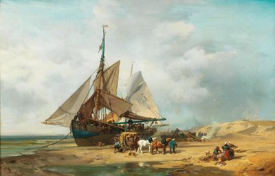 Német: Entladung der Segelschiffe A vitorlás hajó kirakodása alkotó: Charles Hoguet