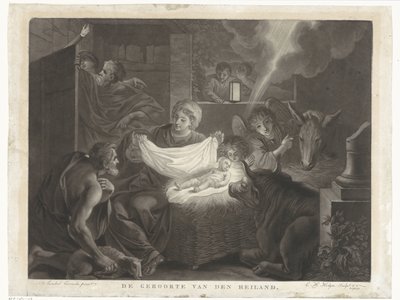Betlehem és Pásztorimádat A Megváltó születése (cím a tárgyon) alkotó: Charles Howard Hodges