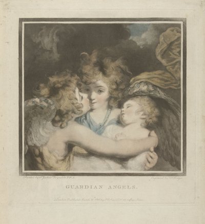 Két angyal és egy gyerek Őrangyalok (cím a tárgyon) alkotó: Charles Howard Hodges