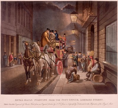 General Post Office, Lombard Street, London, 1827 alkotó: Charles Hunt