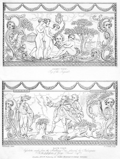 Shakespeare eperfa fájából faragott kazetta, XVIII. század, 1840 alkotó: Charles J. Smith