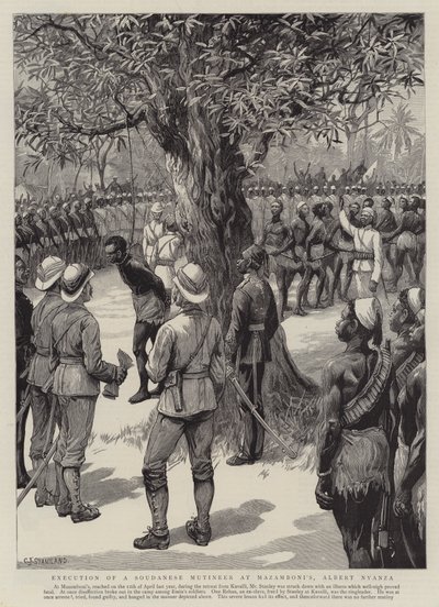 Egy szudáni lázadó kivégzése Mazamboninál, Albert Nyanza alkotó: Charles J. Staniland