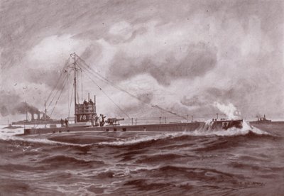 Tengeralattjáró a felszínen (litho) alkotó: Charles John de (after) Lacy