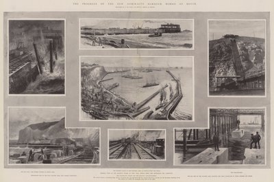 Az új Admiralitási Kikötő munkálatai Doverben alkotó: Charles John de Lacy