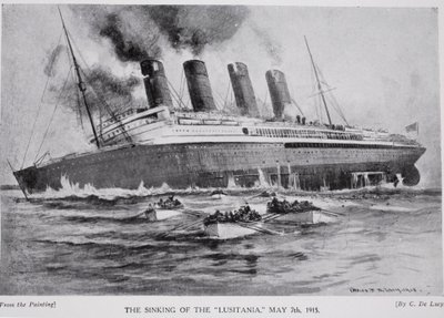 A Lusitania elsüllyedése, 1915. május 7., illusztráció a 