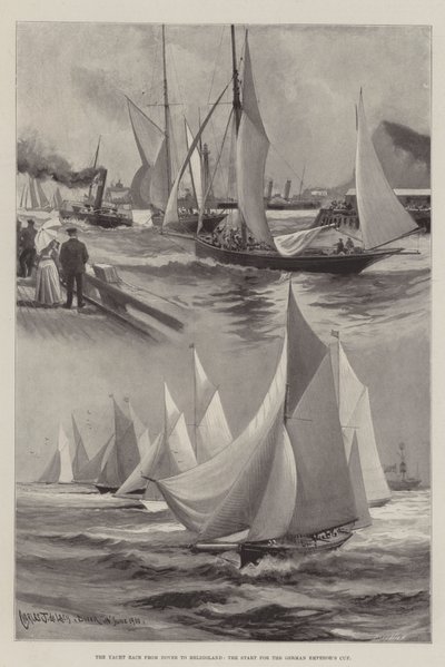 Yacht Race Dovertől Helgolandig, a Német Császár Kupa rajtja alkotó: Charles John de Lacy