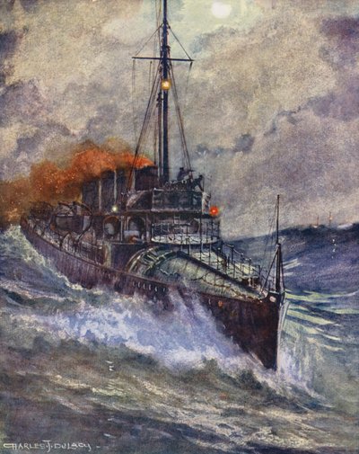 Torpedóhajó (színes litográfia) alkotó: Charles John de Lacy