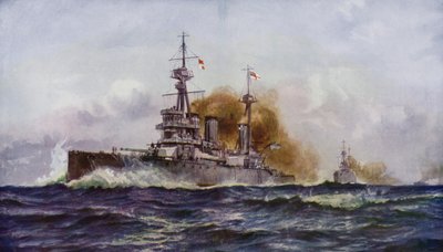 Egy híres csatahajó, a HMS Invincible. alkotó: Charles John de after Lacy