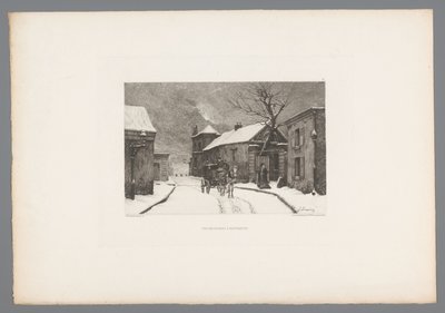 Gezicht op de Rue des Rosiers Montmartre-ban Rue des Rosiers Montmartre-ban (cím a tárgyon) France etsen uit 1875 (sorozat címe) Rézkarc 1875-ben (sorozat címe) alkotó: Charles Joseph Beauverie
