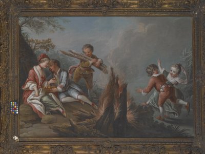A tél örömei (olaj, vászon) alkotó: Charles Joseph Dominique Eisen