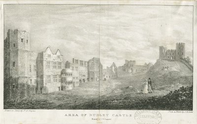 Dudley kastély – The Keep: litográfia, nd [c 1825] alkotó: Charles Joseph Hullmandel