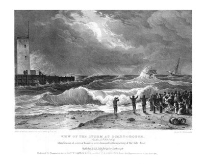 Kilátás a viharra Scarborough-ban 1836. február 17-én. alkotó: Charles Joseph Hullmandel